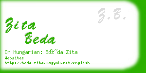 zita beda business card